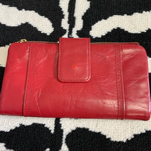 Fossil Red Leather Trifold Wallet Large - Picture 2 of 16